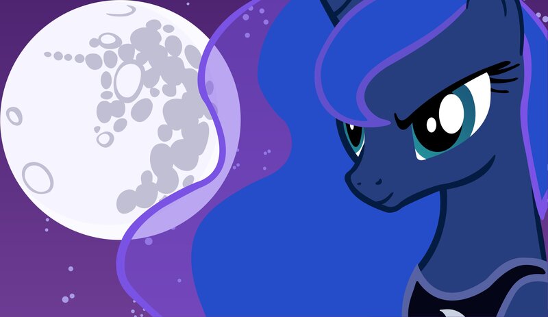 Blue Pony with Moon