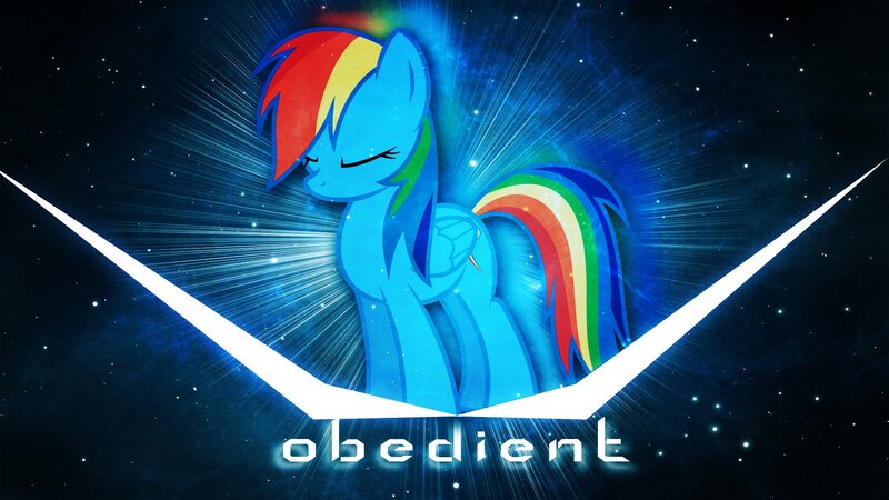 Blue Pony with Rainbow Mane — Dramatic, Night, Digital Art