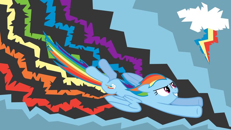 Blue Pony with Rainbow Mane — Dynamic