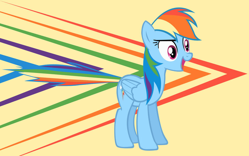 Blue Pony with Rainbow Mane — Light Blue