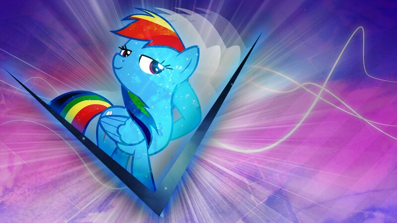 Blue Pony with Rainbow Mane — Purple