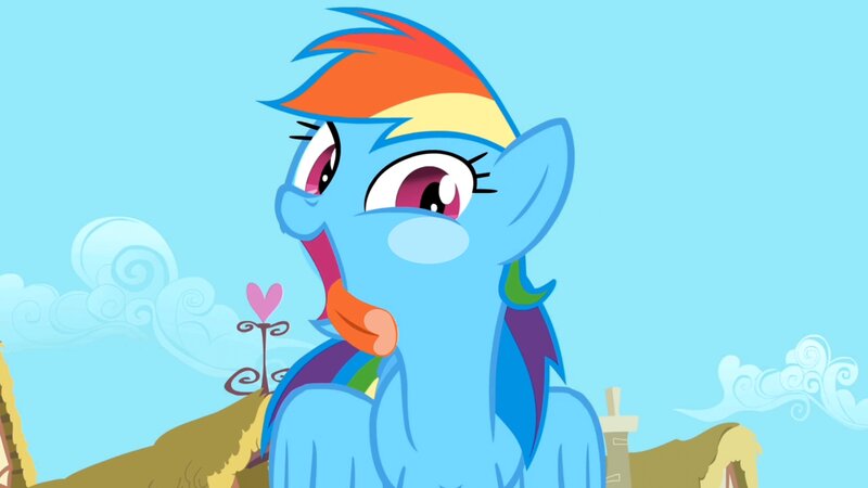 Blue Pony with Rainbow Mane