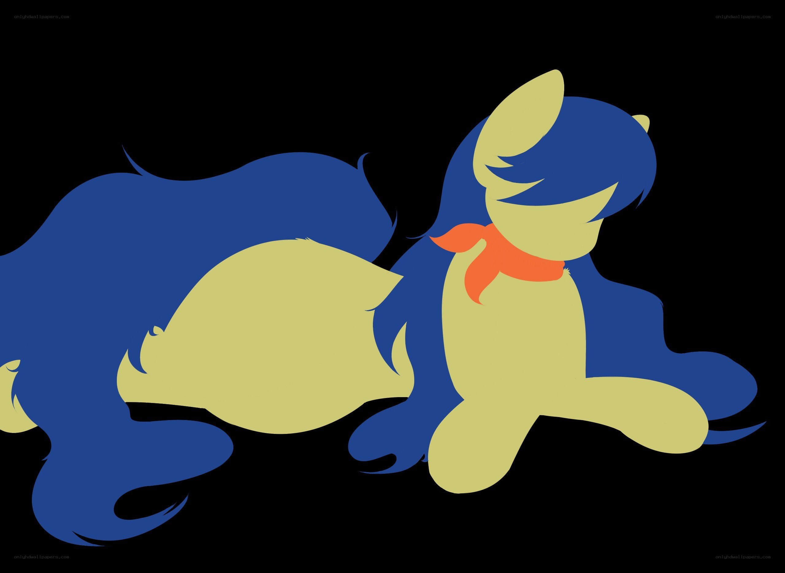blue pony with scarf