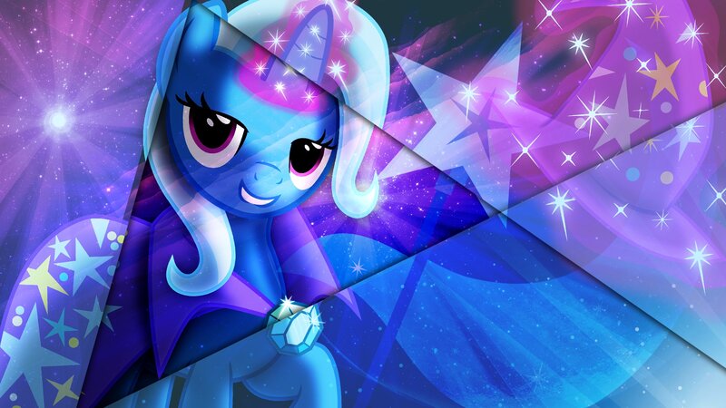 Blue Pony with Stars — Purple