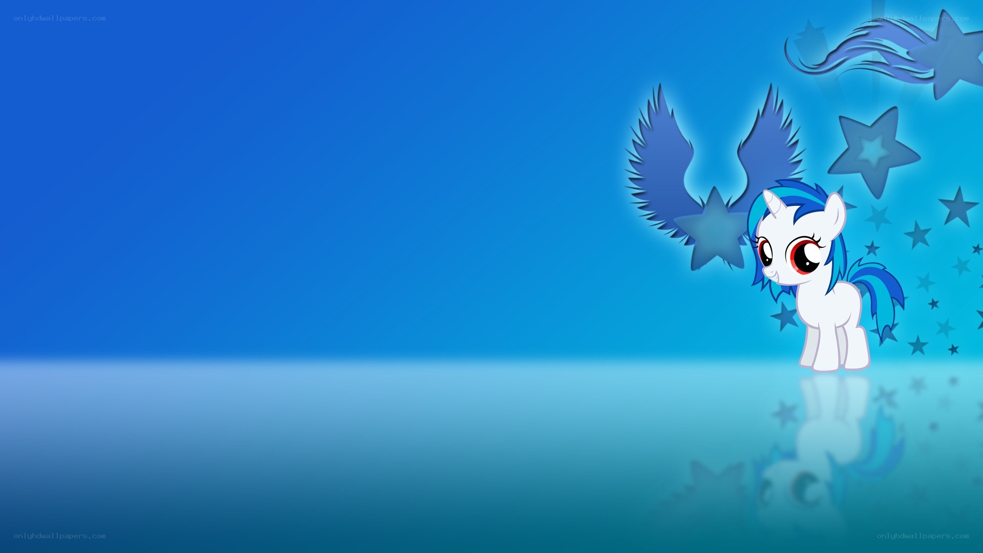 blue pony with stars