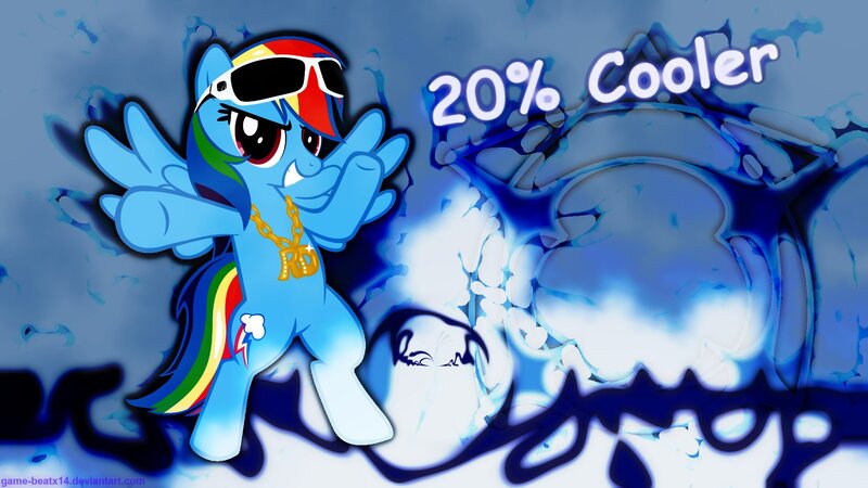 Blue Pony with Sunglasses — Cool