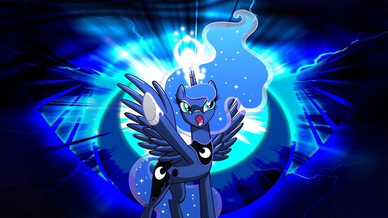 Blue Pony with Wings — Dramatic