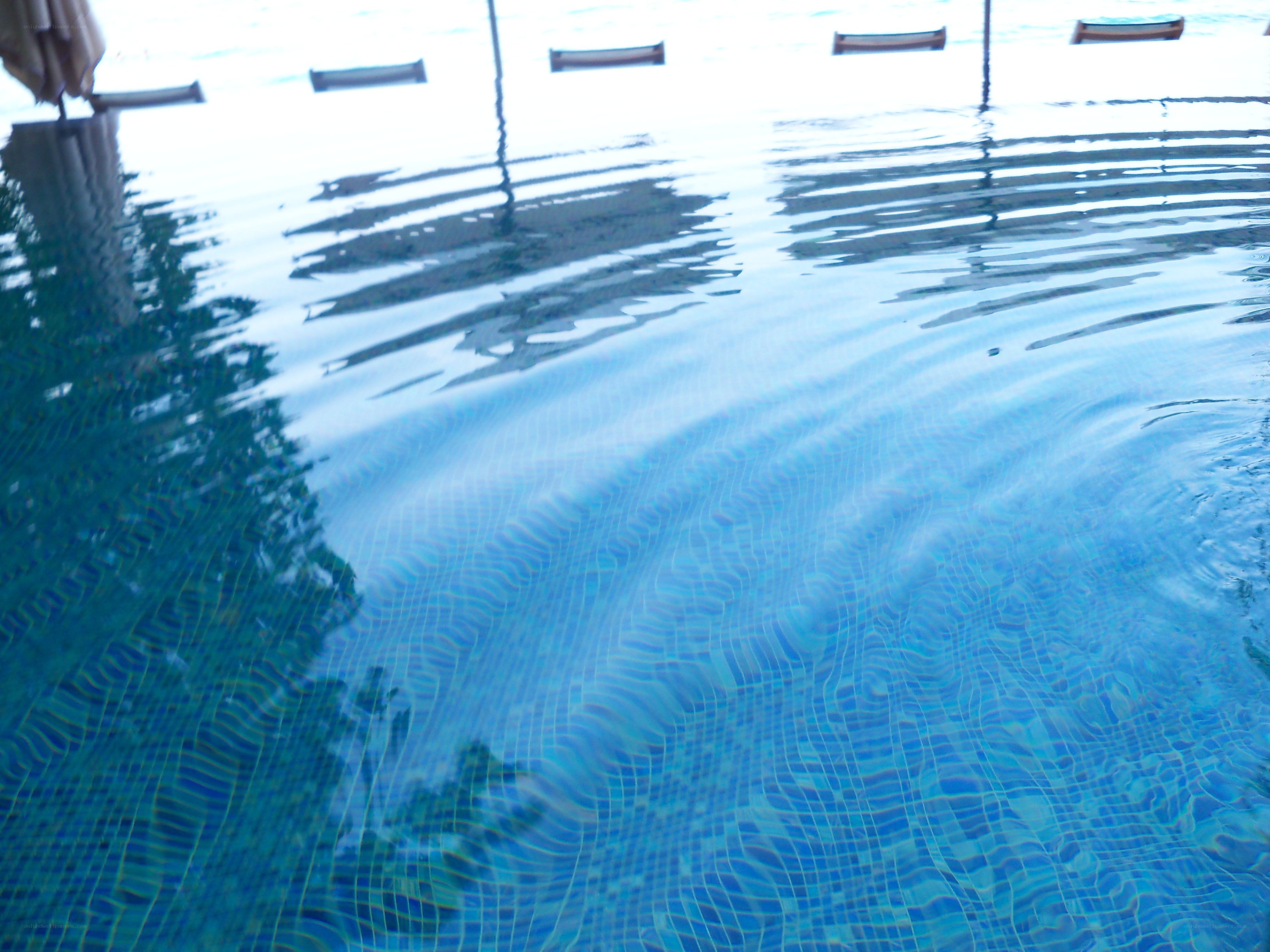 Blue pool water surface