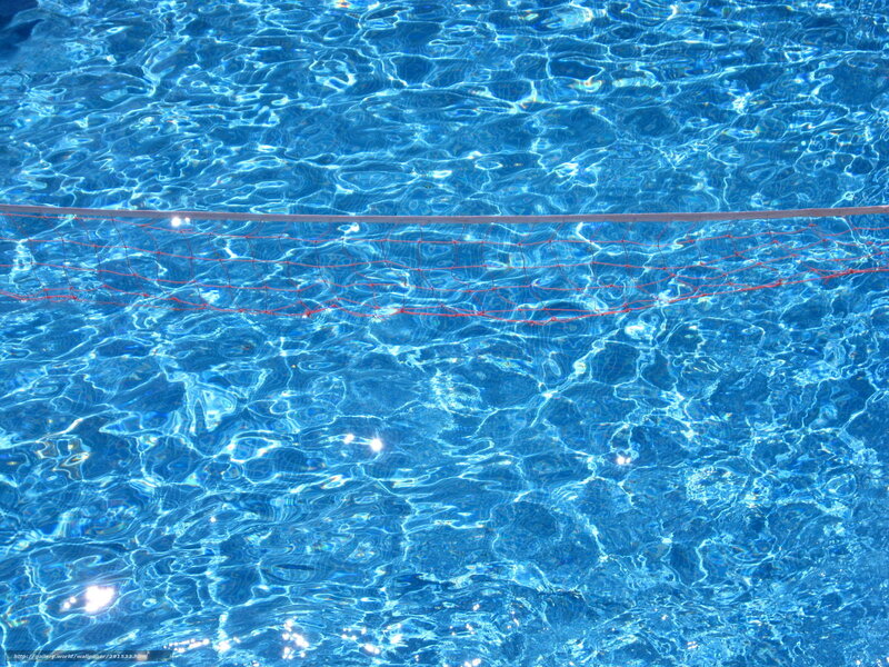 Blue pool water with net