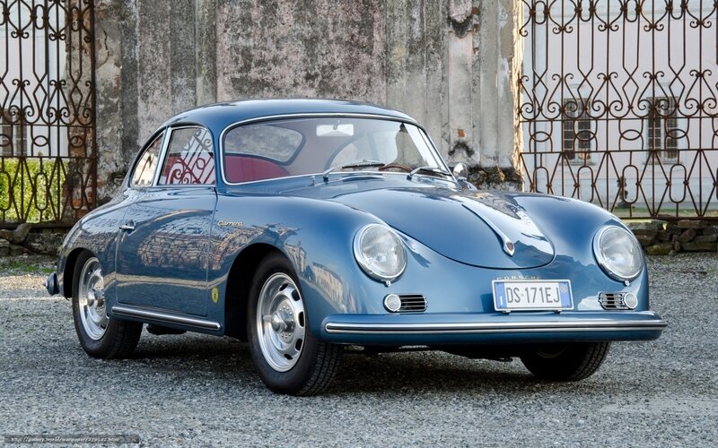 Blue Porsche 356 classic car