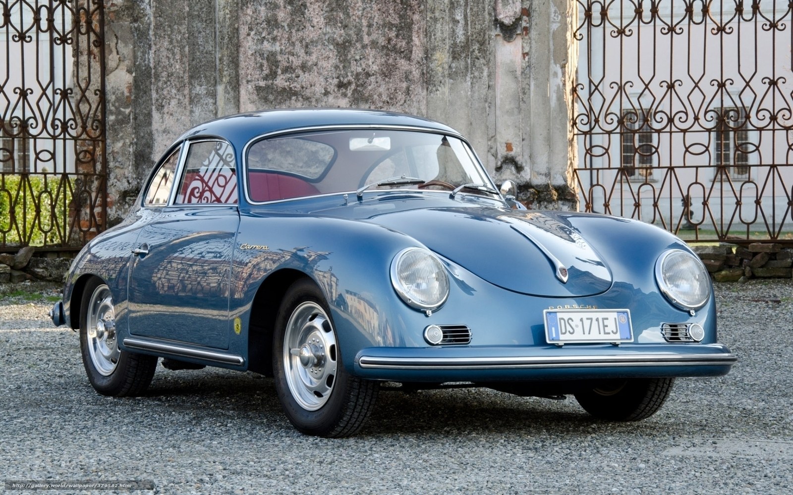 Blue Porsche 356 classic car