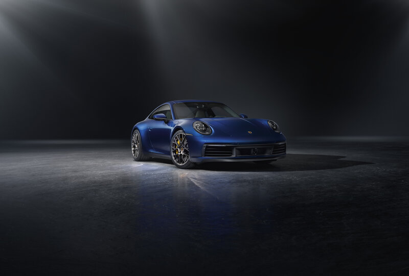 Blue Porsche 911 Car — Dramatic