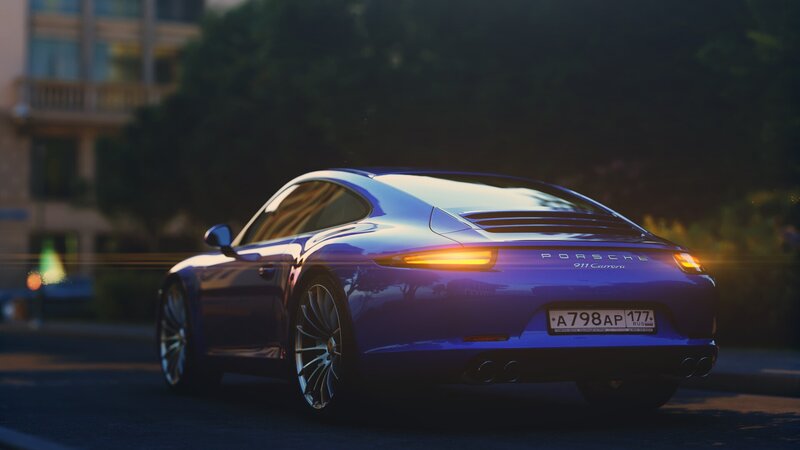 Blue Porsche 911 Carrera