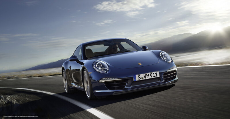 Blue Porsche 911 on a winding road