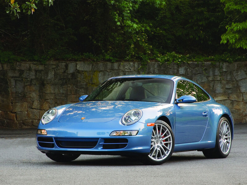 Blue Porsche 911 parked outdoors