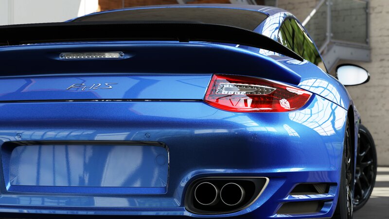 Blue Porsche 911 Turbo S
