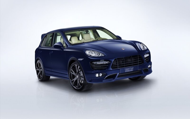 blue porsche cayenne suv