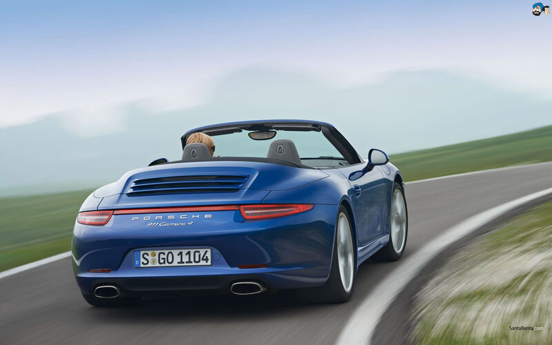 Blue Porsche Convertible