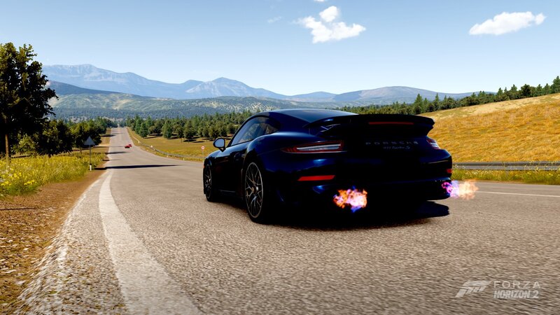 Blue Porsche on Road — Serene