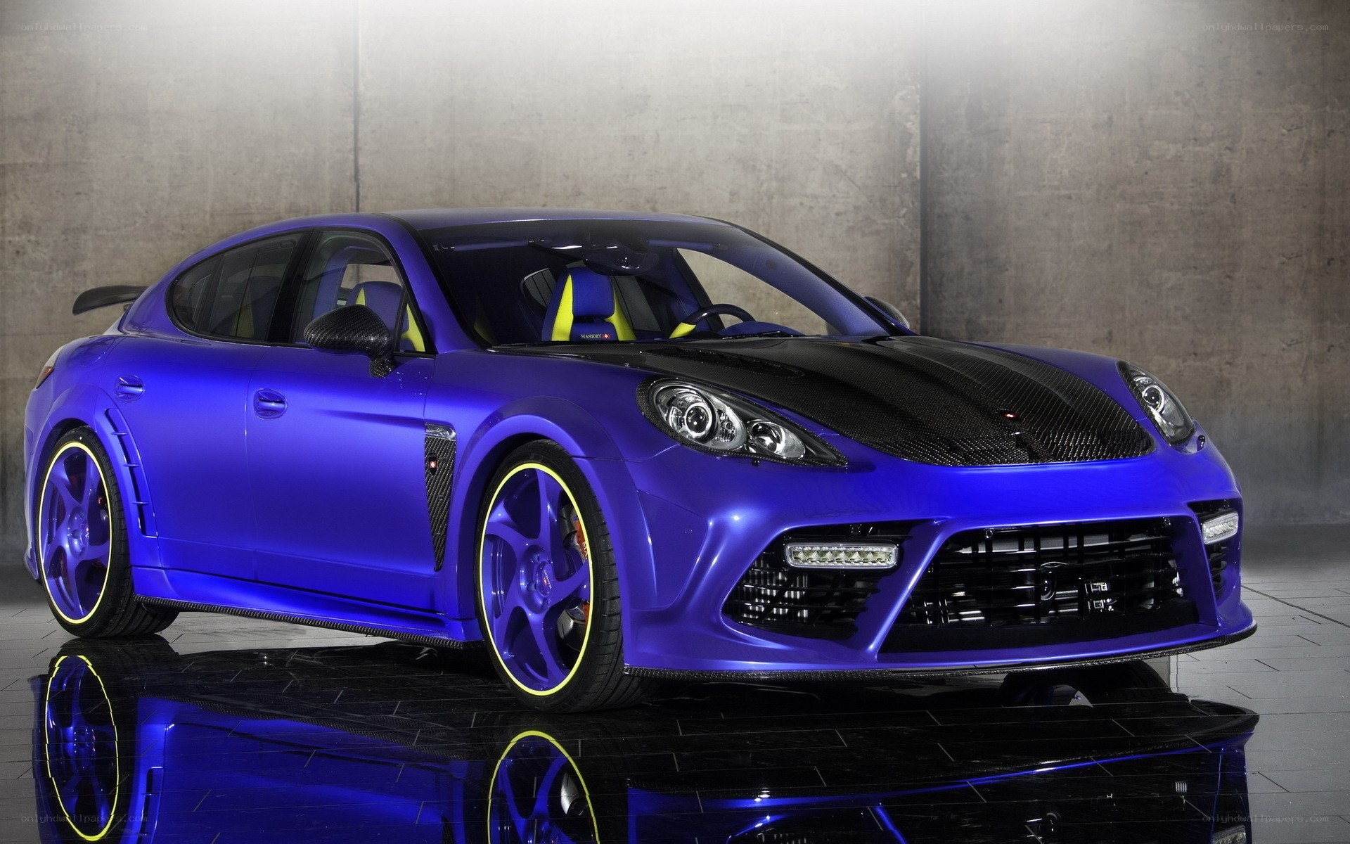 Blue Porsche Panamera Tuned Car
