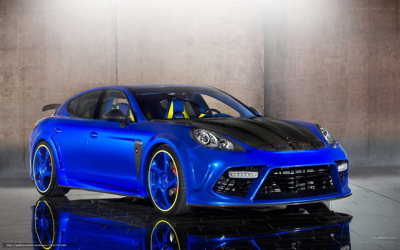 blue porsche panamera
