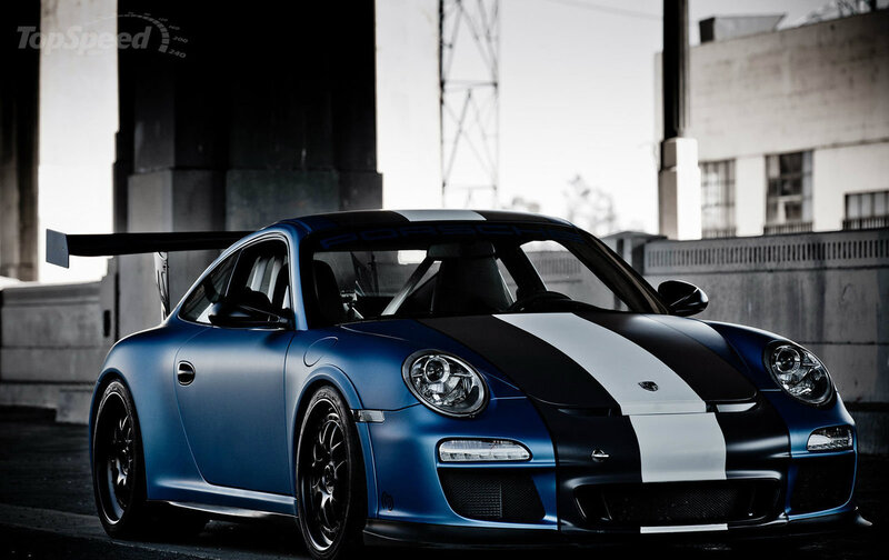 Blue Porsche Race Car — Dramatic