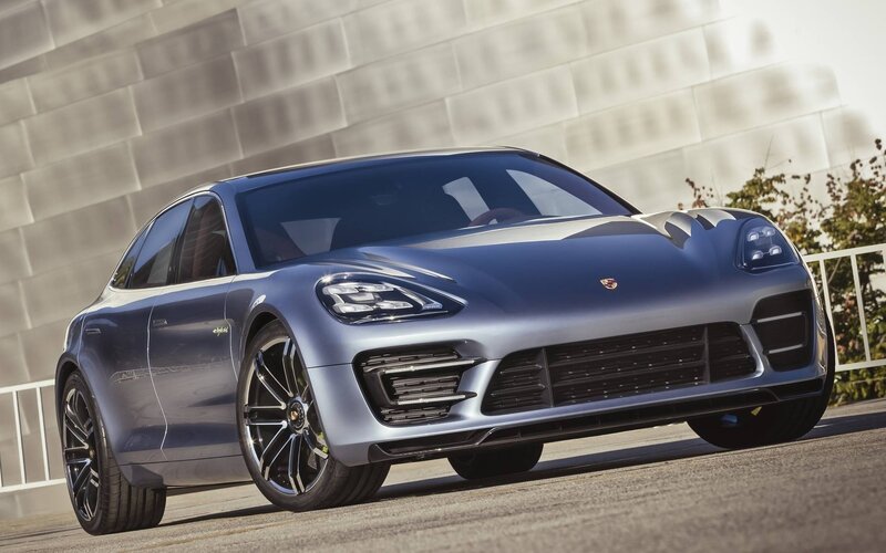 Blue Porsche Sedan