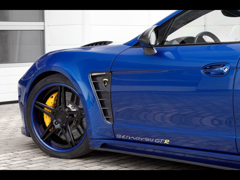 Blue Porsche sports car