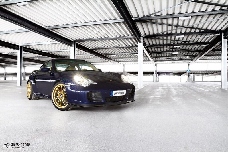 Blue Porsche Sports Car — Dramatic, Photograph