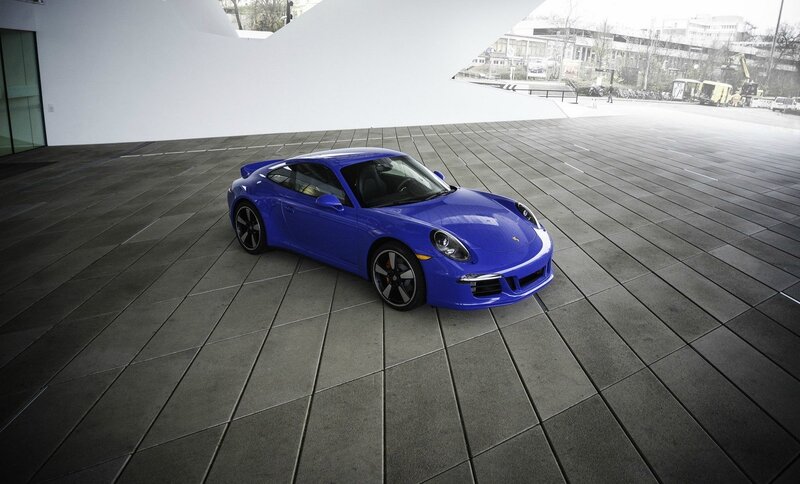 Blue Porsche Sports Car — Modern