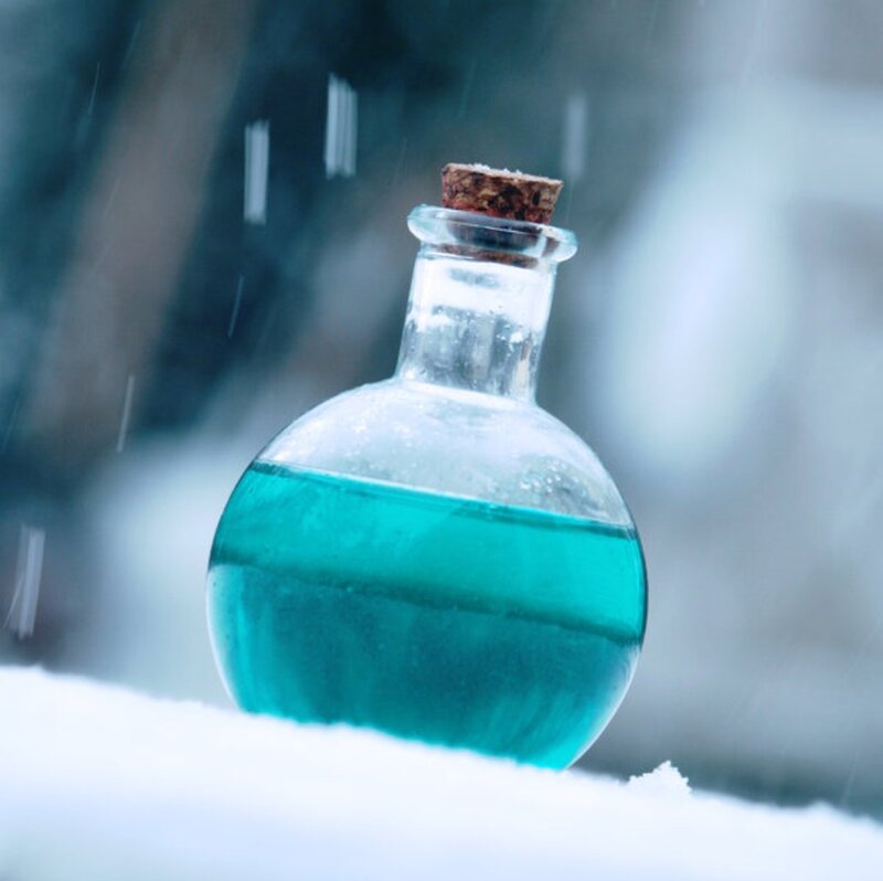 Blue Potion in Bottle