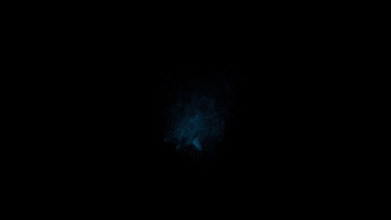 blue powder explosion