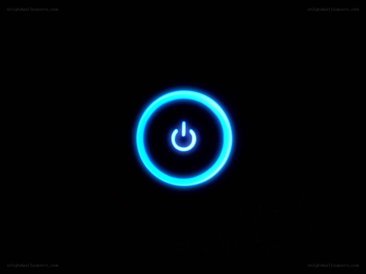 blue power button glow