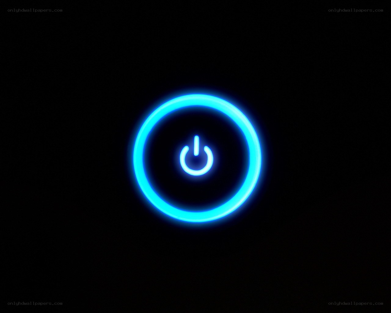 blue power button glow