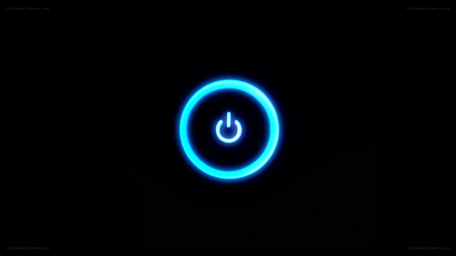 blue power button glow