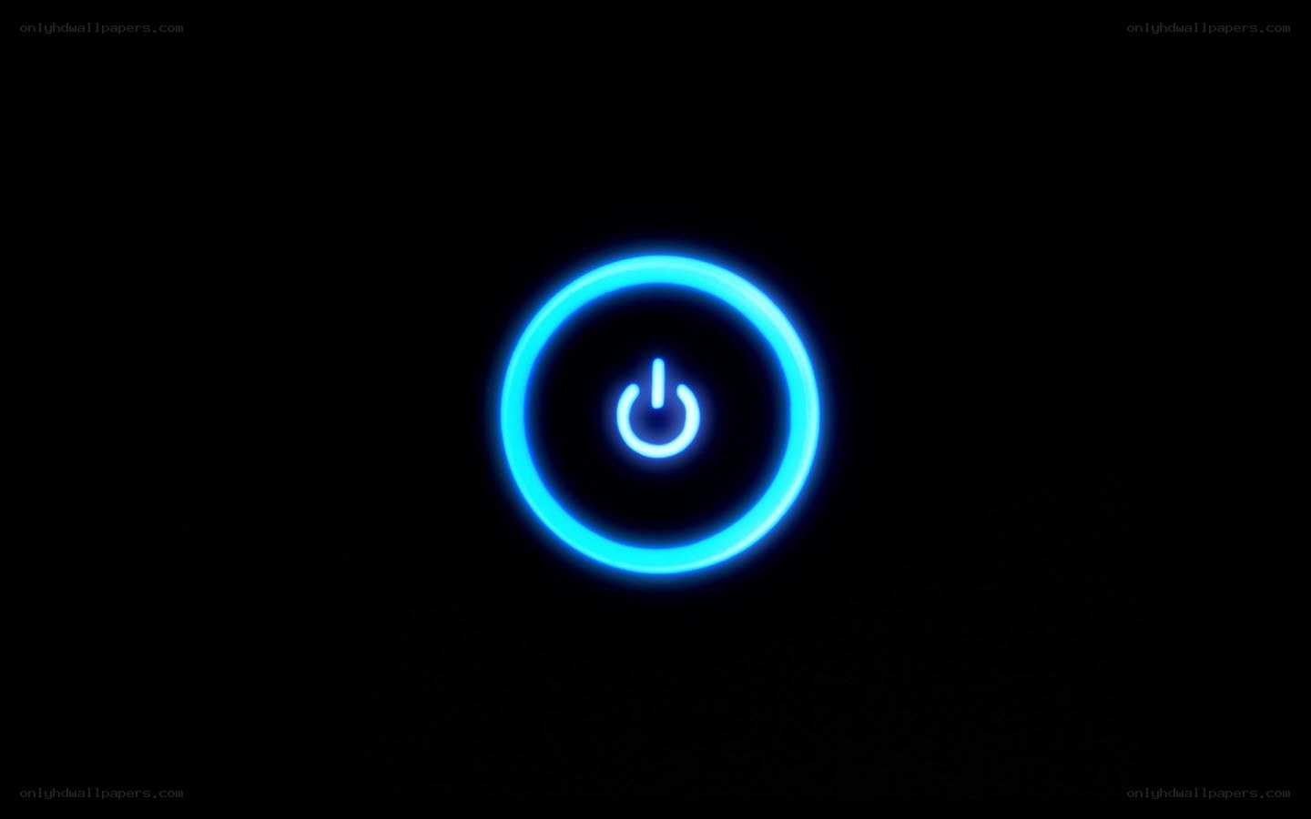 blue power button glow