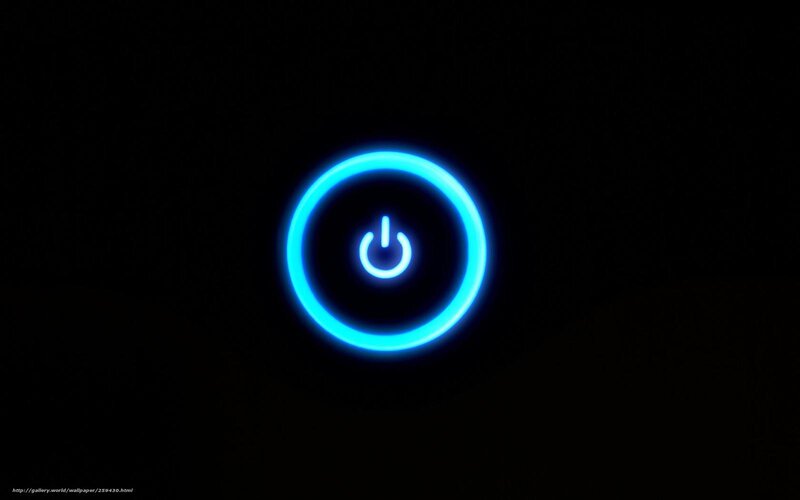 blue power button glow