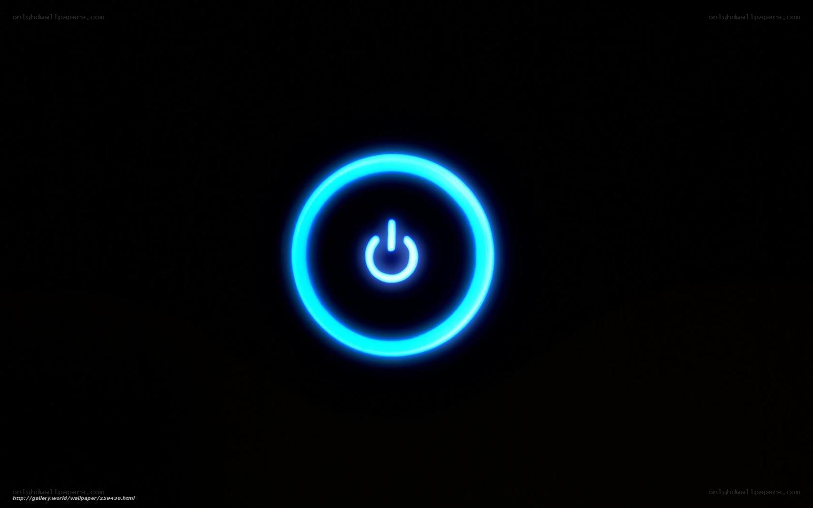 blue power button glow