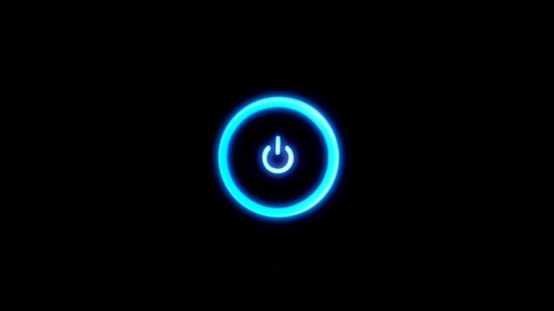 blue power button icon