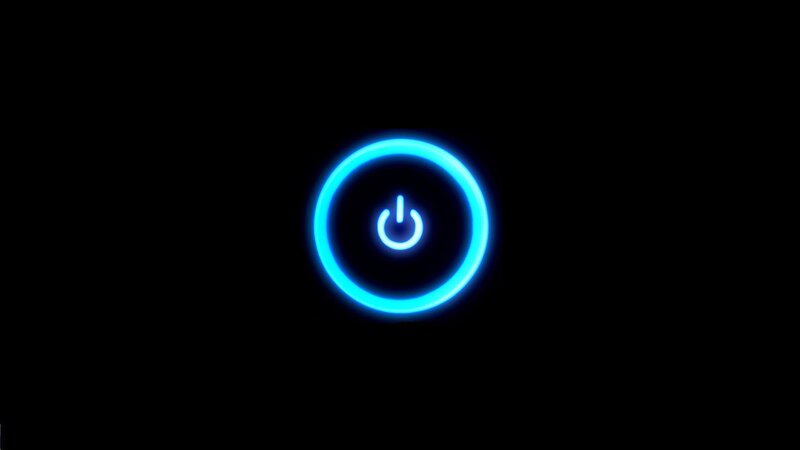 blue power button icon