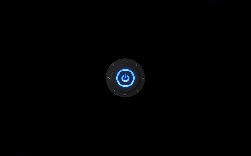 blue power button icon