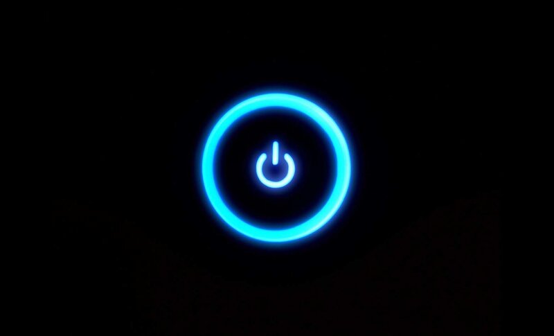 blue power button icon