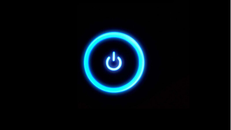 blue power button icon
