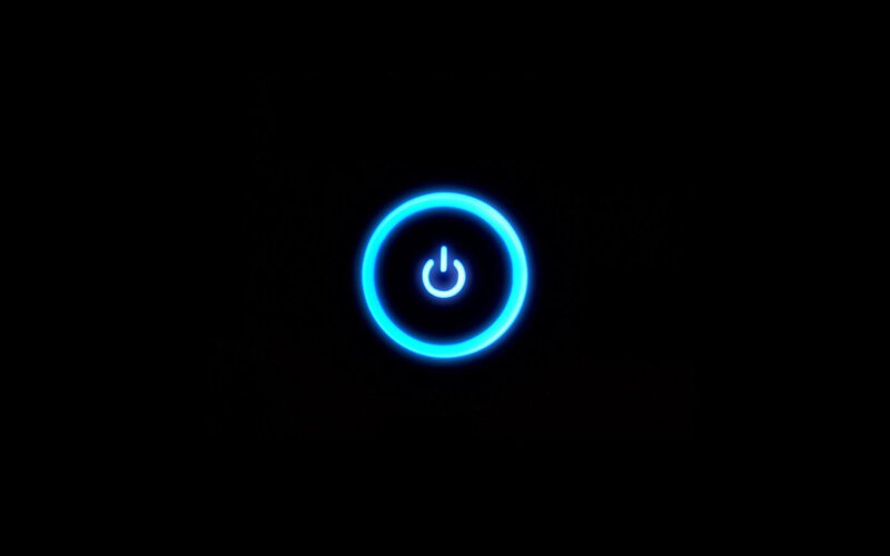 blue power button icon