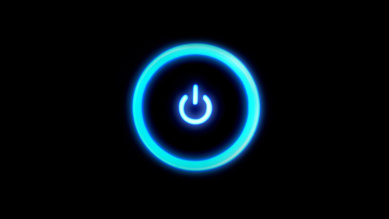 blue power button icon