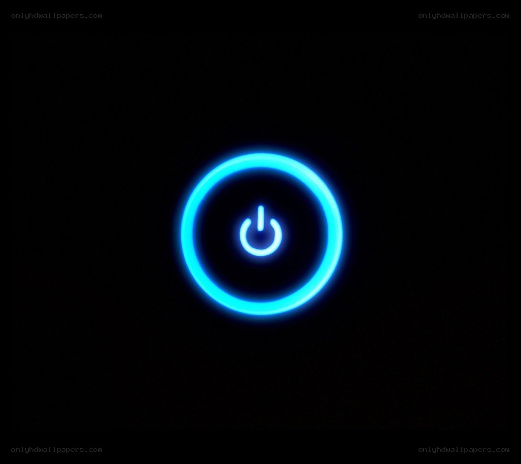 blue power button light