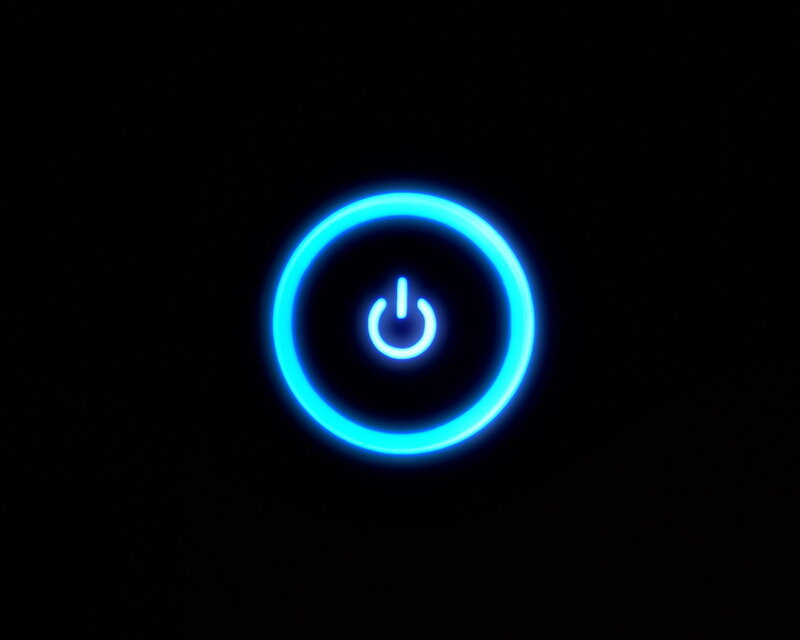 Blue Power Button — Minimalist