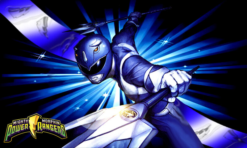 Blue Power Ranger in action
