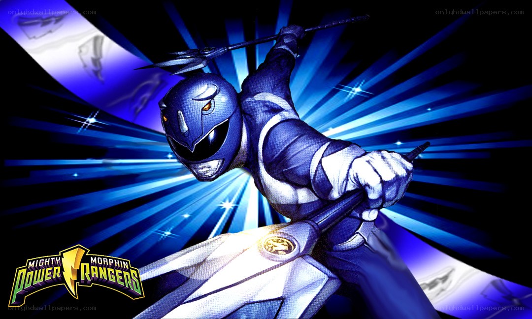 Blue Power Ranger in action