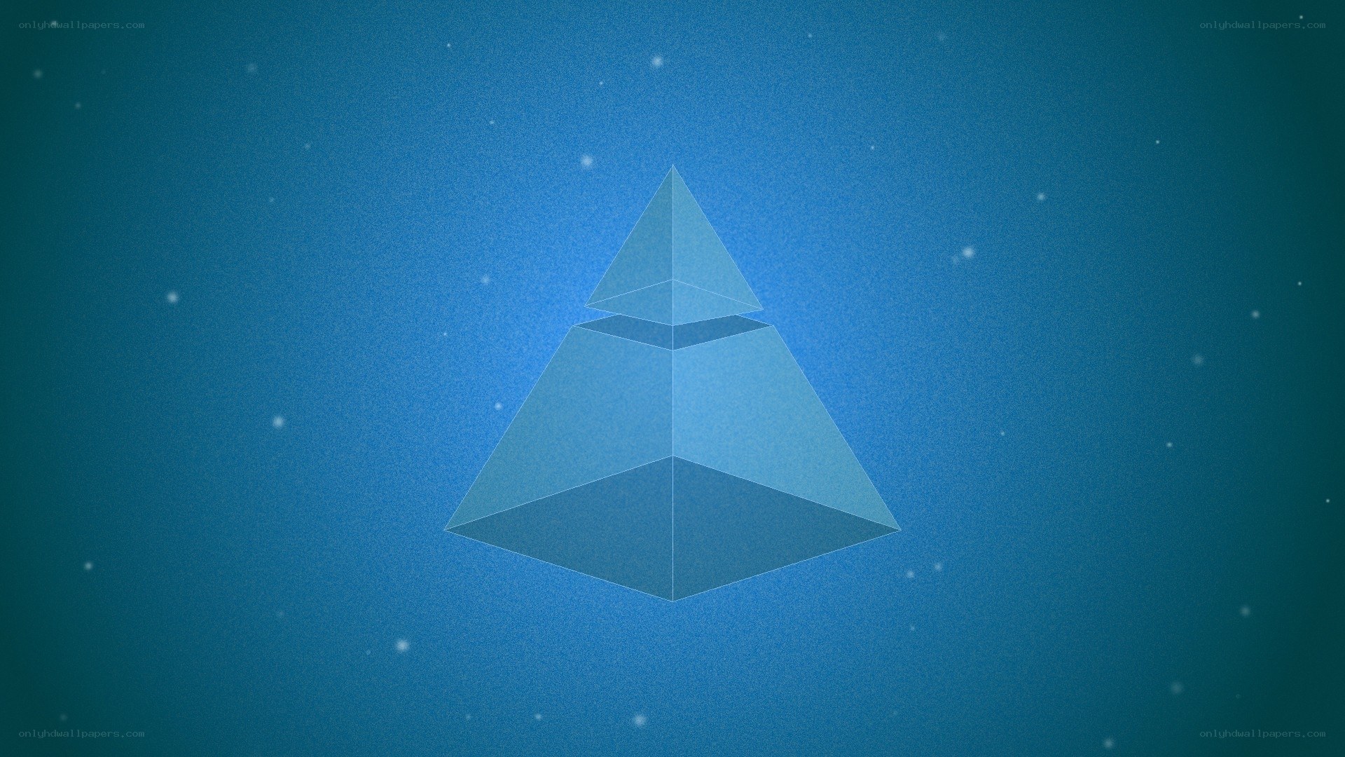 Blue pyramid in space